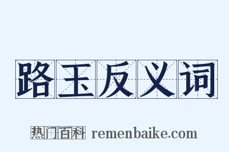 路玉反义词是什么意思的图片